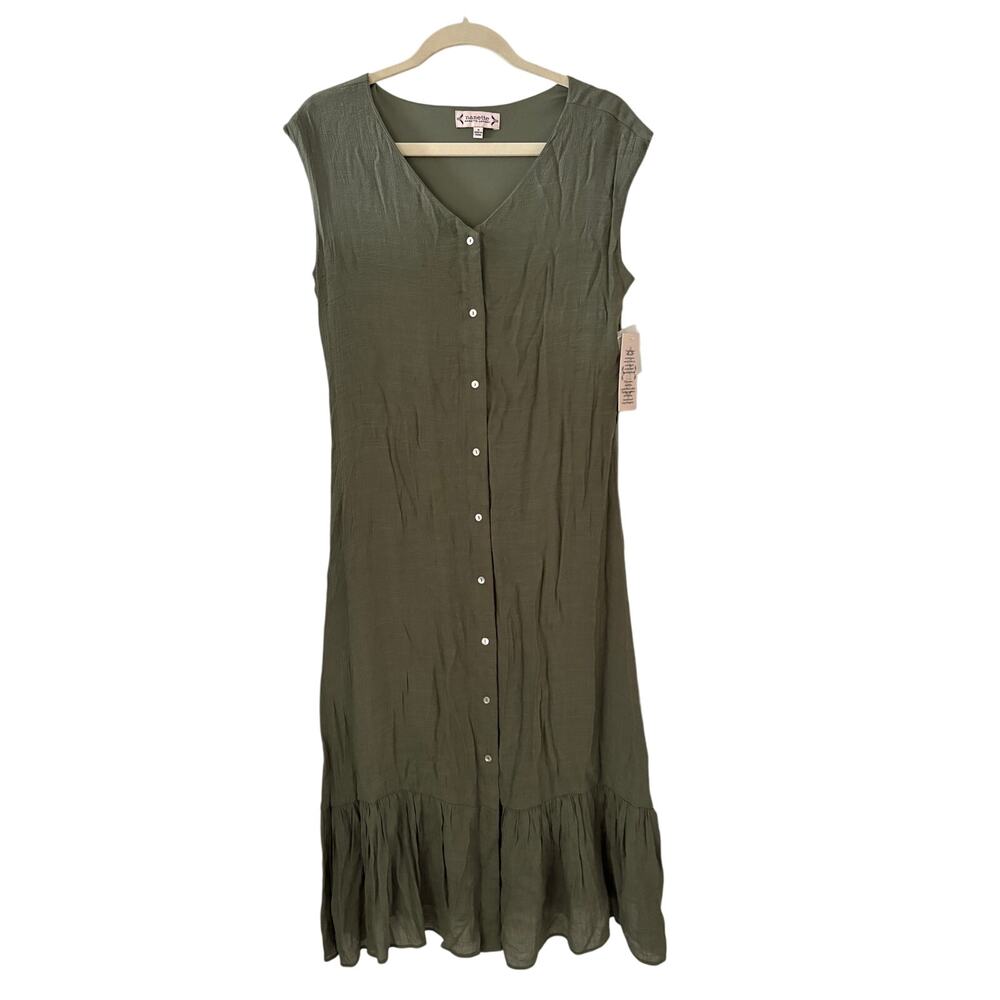 Nanette Lepore Maxi Dress SIZE 8 NWT Prairie Sage Green Boho Long Flowy Summer